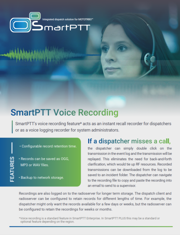 SmartPTT Voice Recording Leaflet